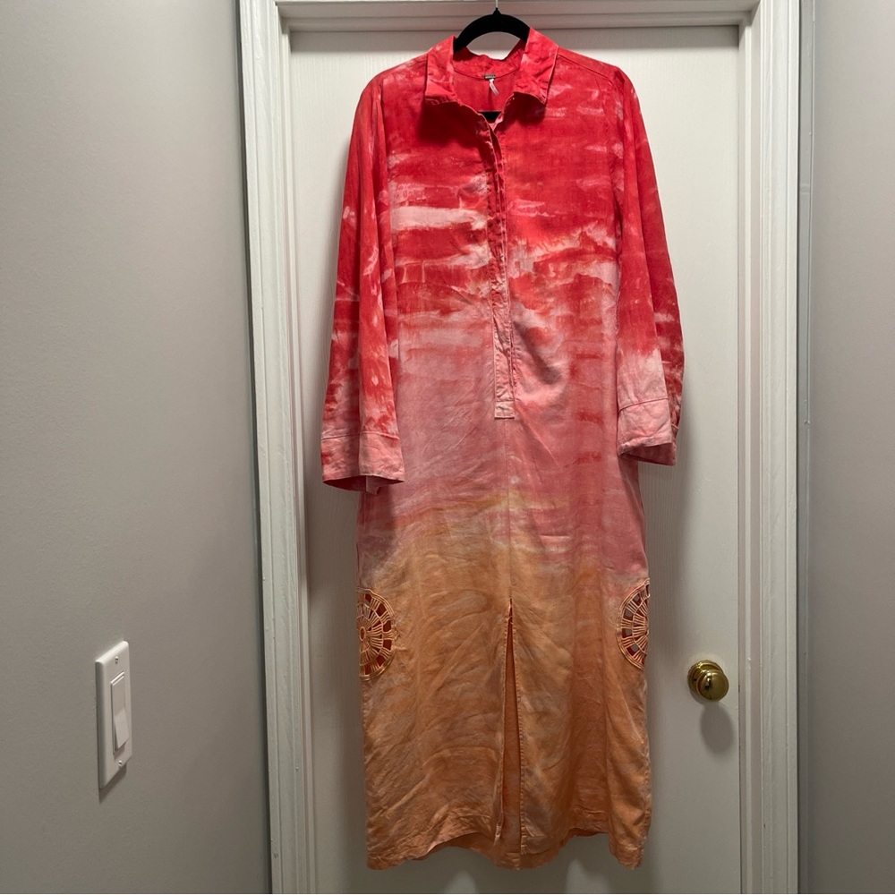 YFB Ombre Tie Dye Crochet Coverup Dress L